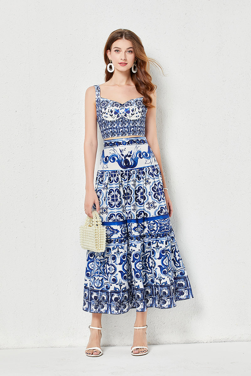 Summer Top Skirt Set