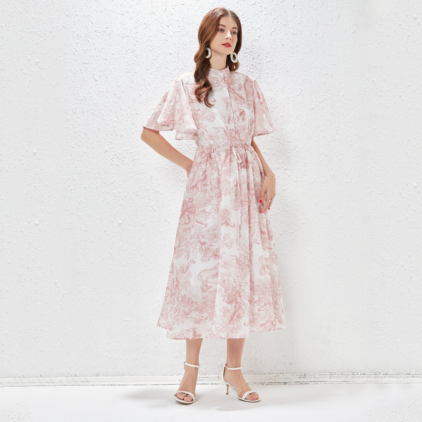 Butterfly Sleeve Midi Dress