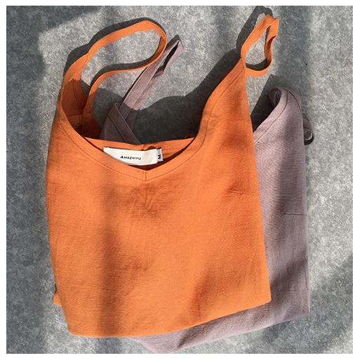 Cotton Linen Summer Loose Fitting V Neck Sleeveless Shirt