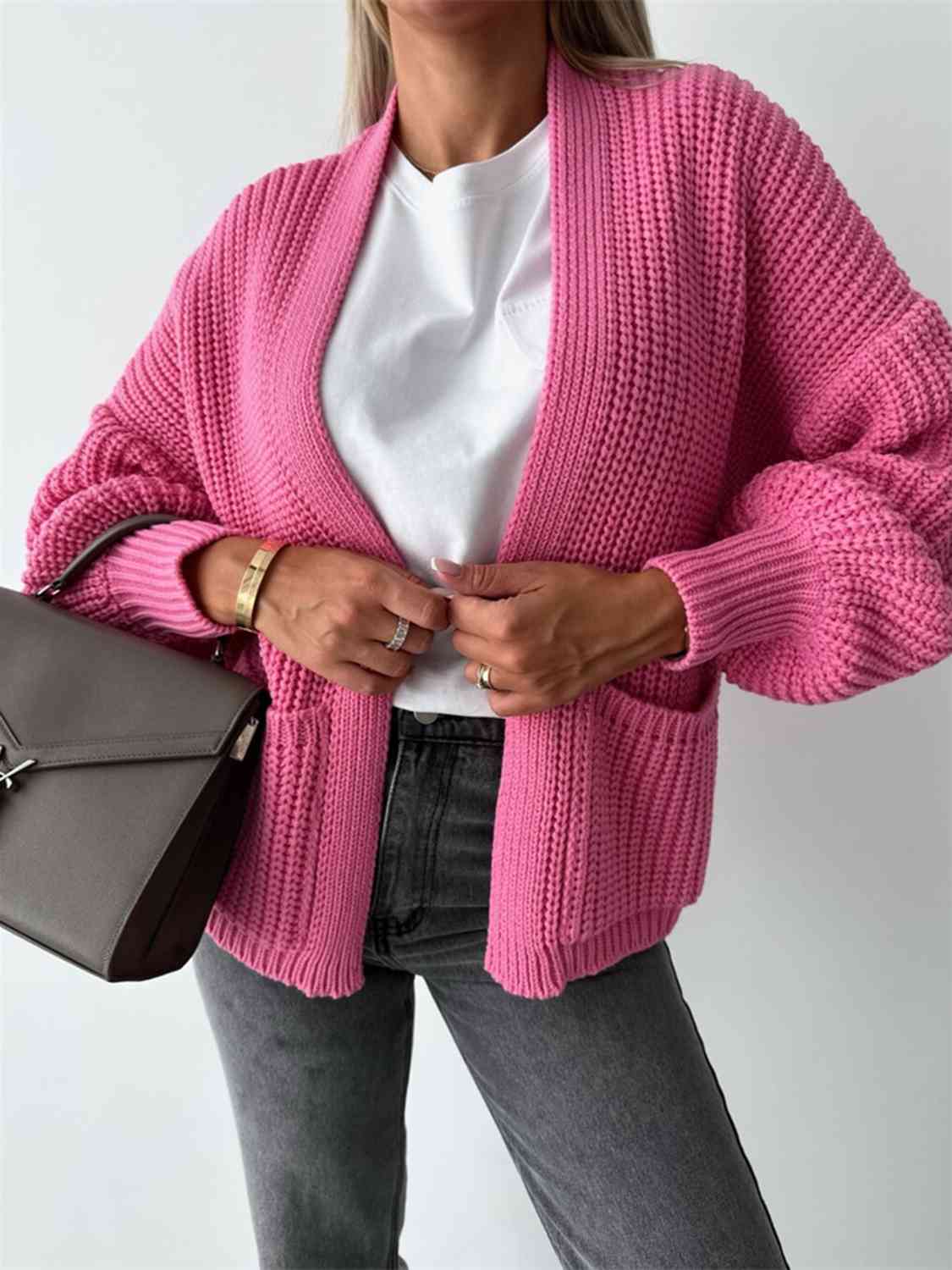 pink cardigan