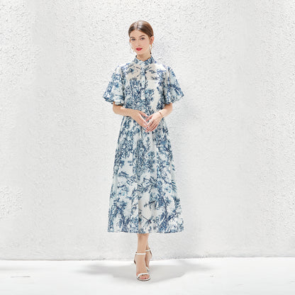 Elegant Spring Summer Butterfly Sleeve Midi Dress