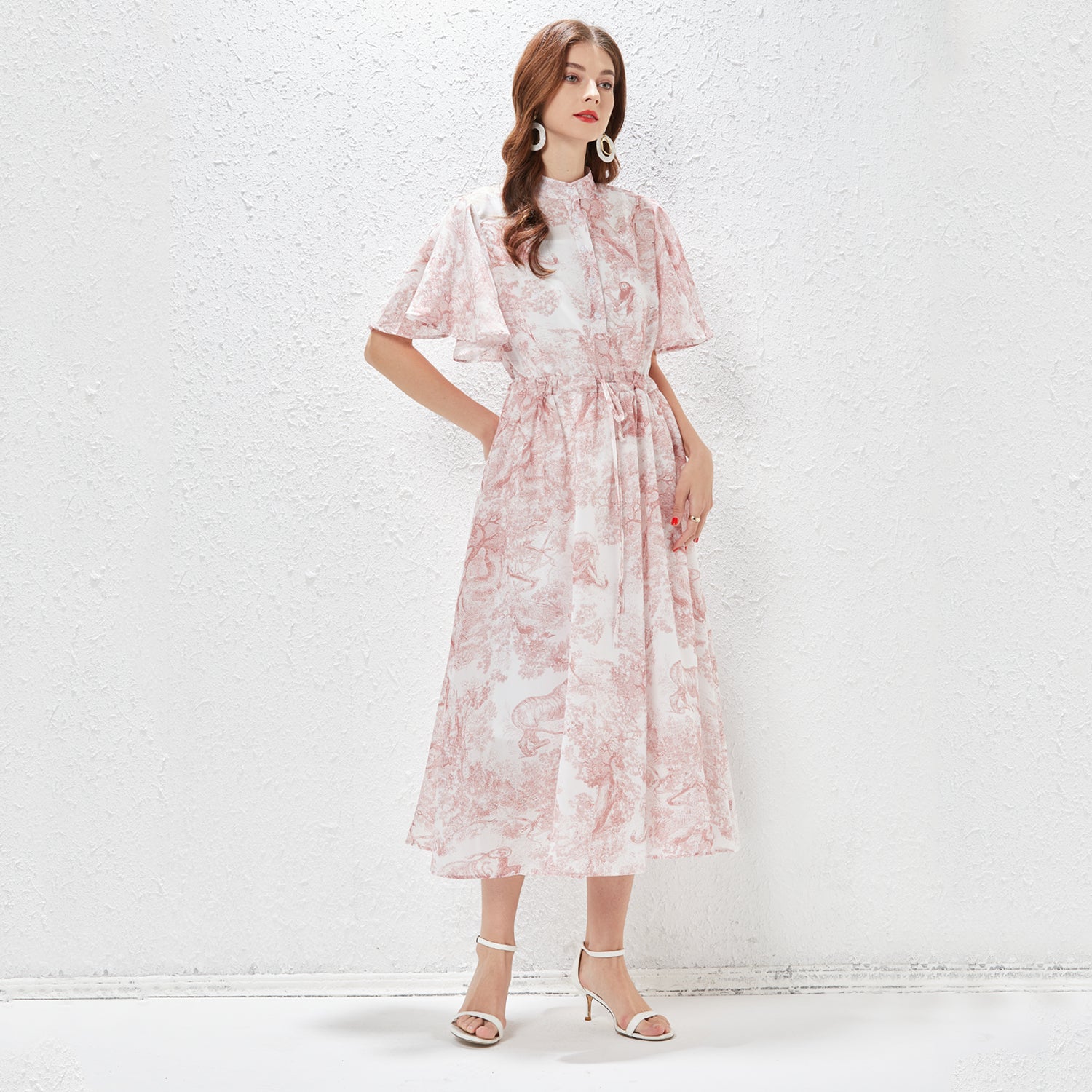 Butterfly Sleeve Midi Dress