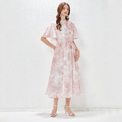 Butterfly Sleeve Midi Dress