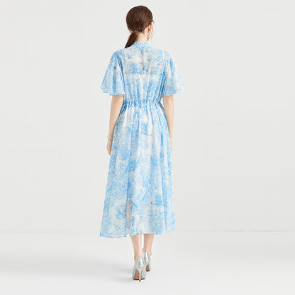 Elegant Spring Summer Butterfly Sleeve Midi Dress