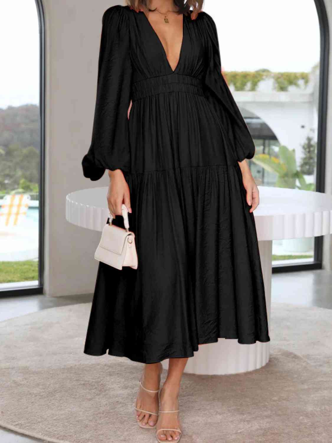 black maxi dress