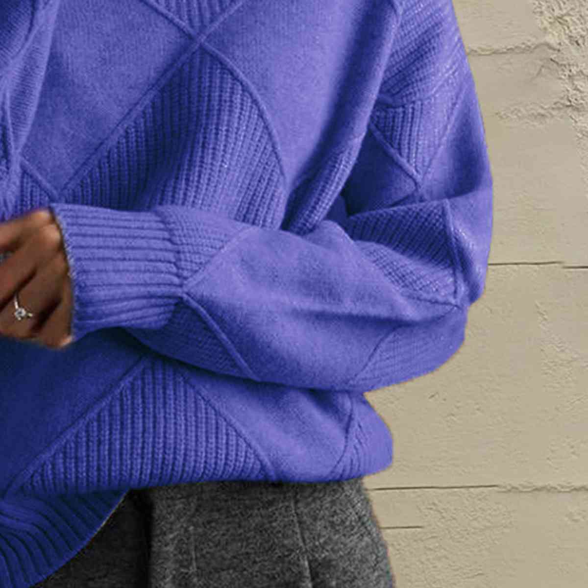 Blue Turtleneck Sweater