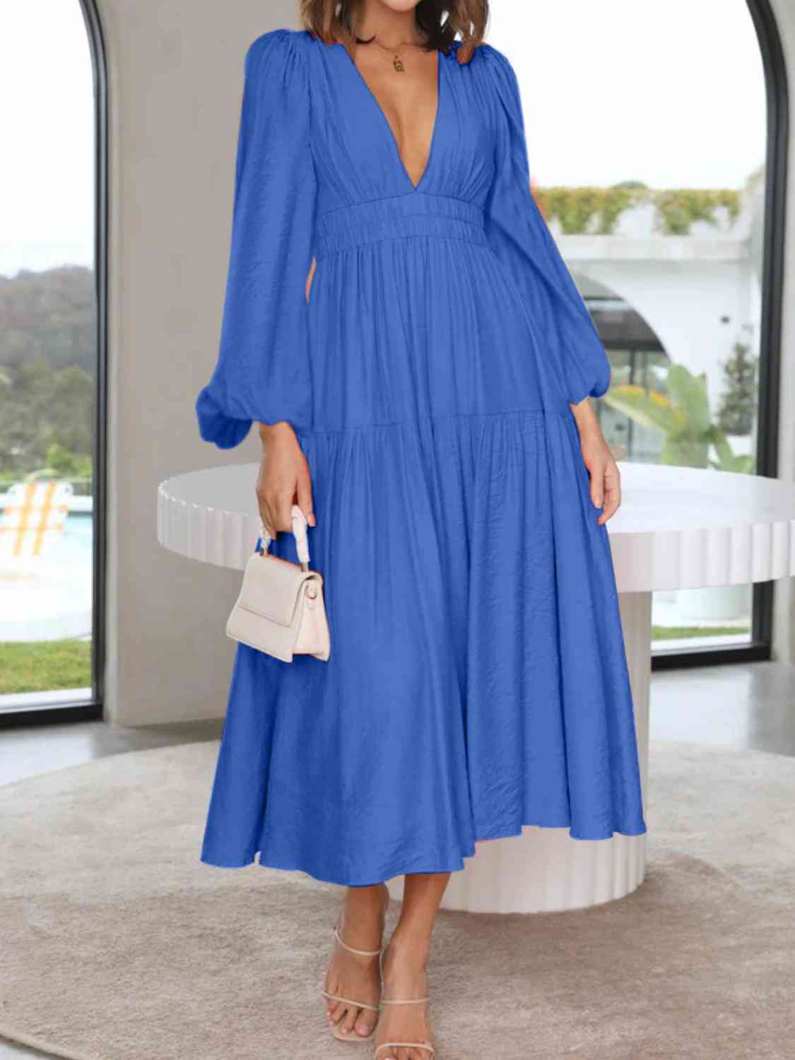 blue maxi dress