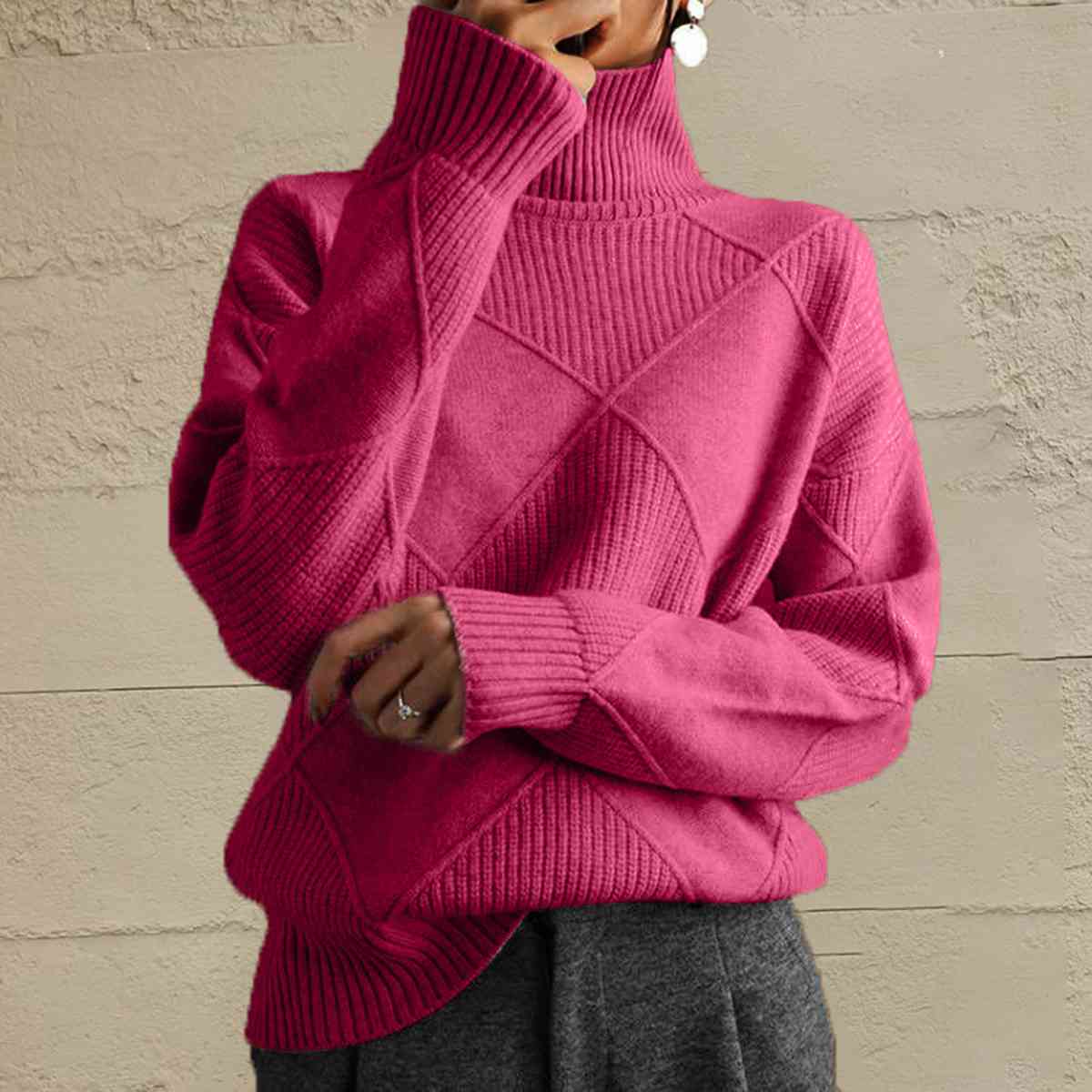 Pink Turtleneck