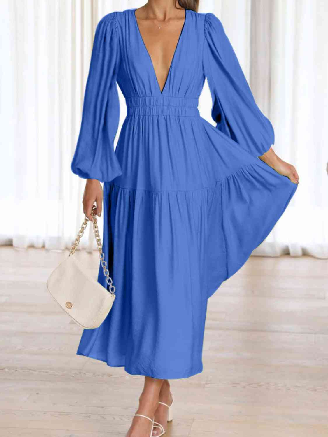 blue maxi dress women
