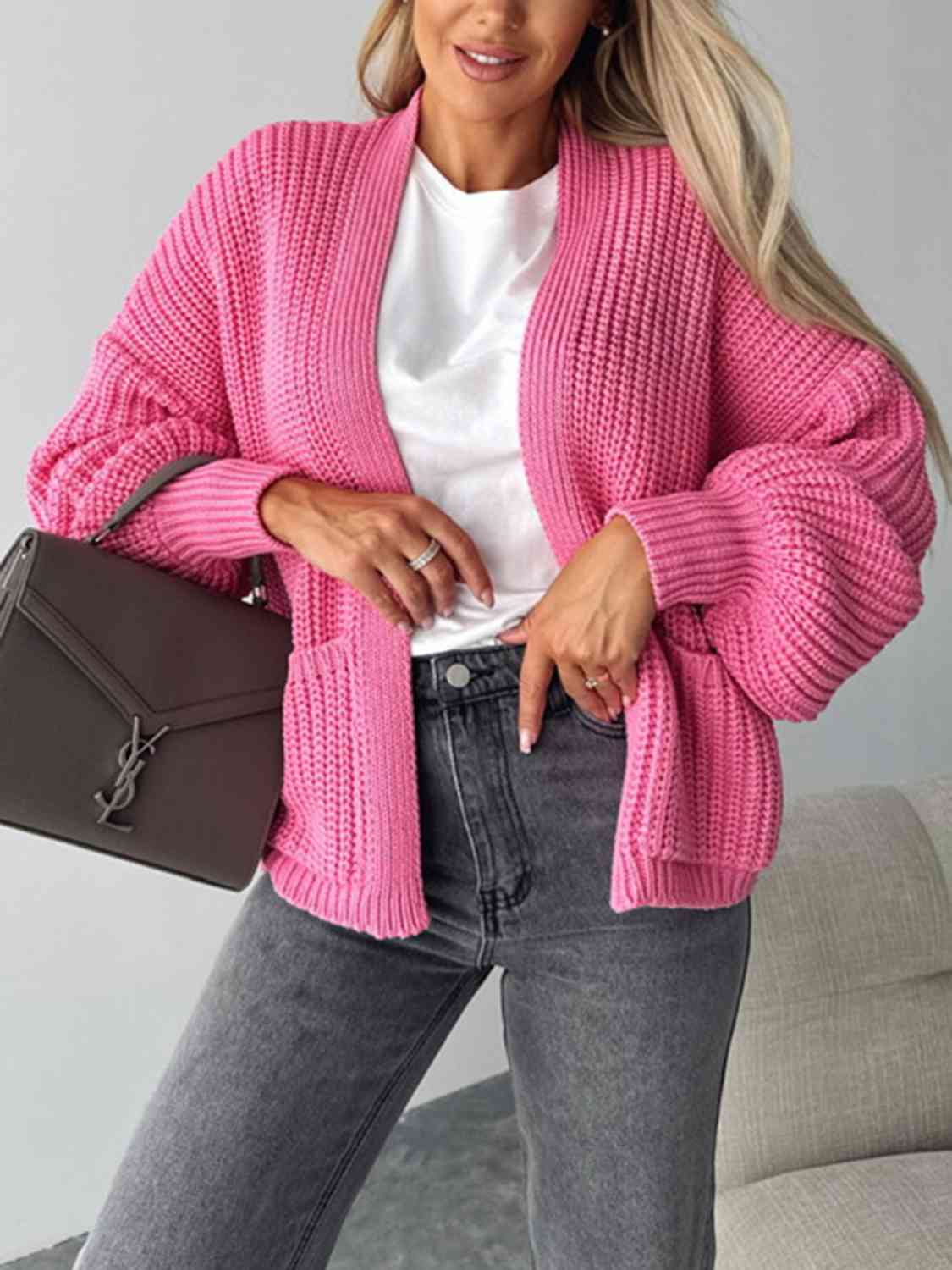 ladies cardigan pink