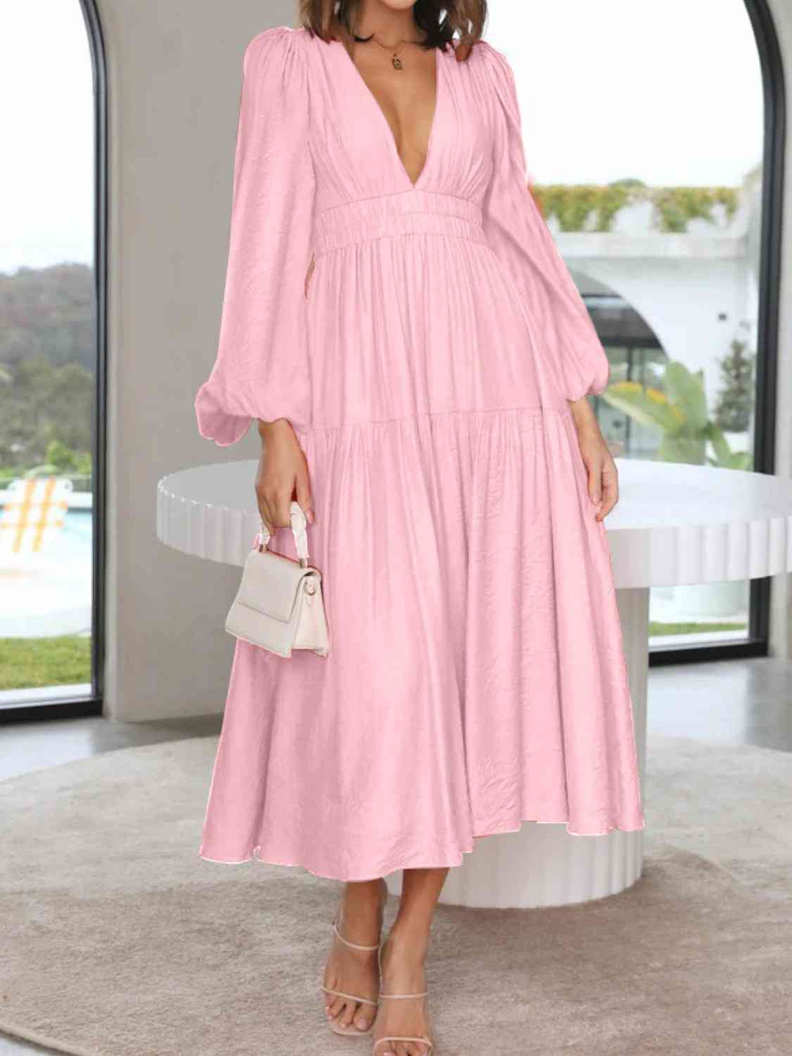 pink maxi dress