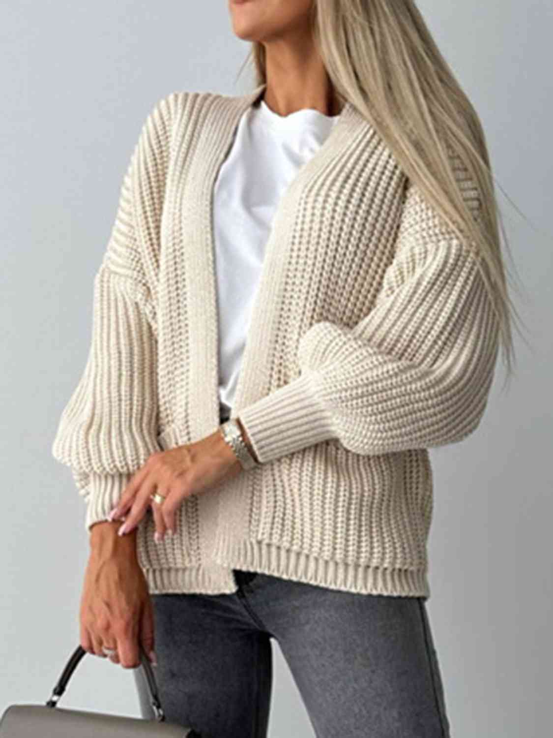 beige cardigan