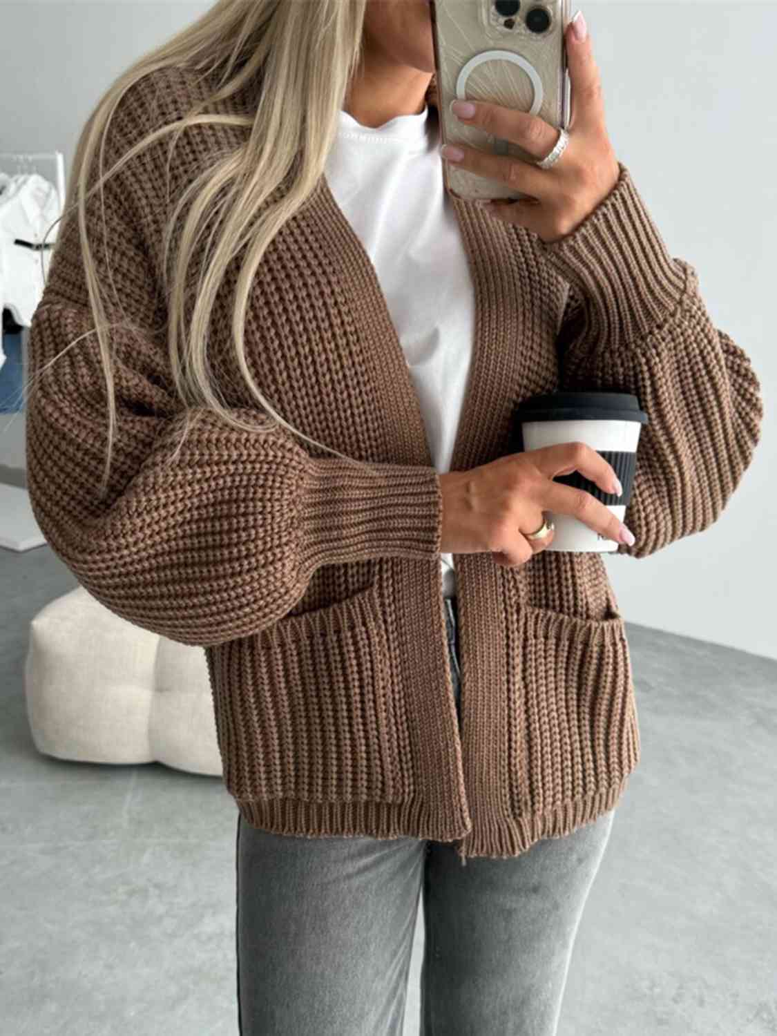 cardigan women brown
