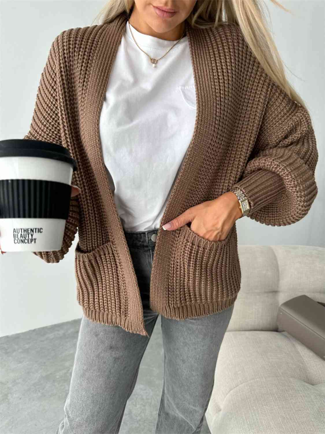coffee brown cardigan
